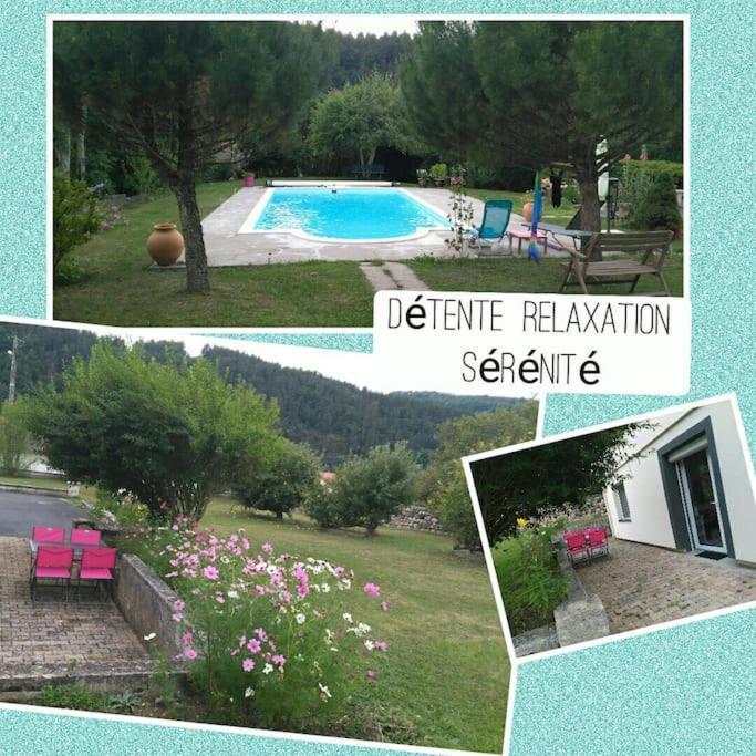 Gite "Le Temps D'Une Pause" Terrasse Et Piscine Coubon Exterior foto
